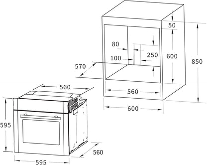 KKT Kolbe/Premium-Four Encastré 60Cm / 70L / 3,2Kw / Nettoyage À La Vapeur/Rôtisserie/Fonction Pizza/Air Chaud / EB8016ED
