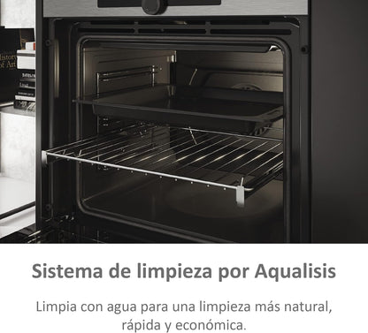 I-Turn Series 2 HWO60SM2F3XH- Four Multifonction, Nettoyage Par Aqualyse, Connectivité Wi-Fi, Capacité 70L, Cuisson Multiniveau, 11 Fonctions, Manette, Classe A+, Noir