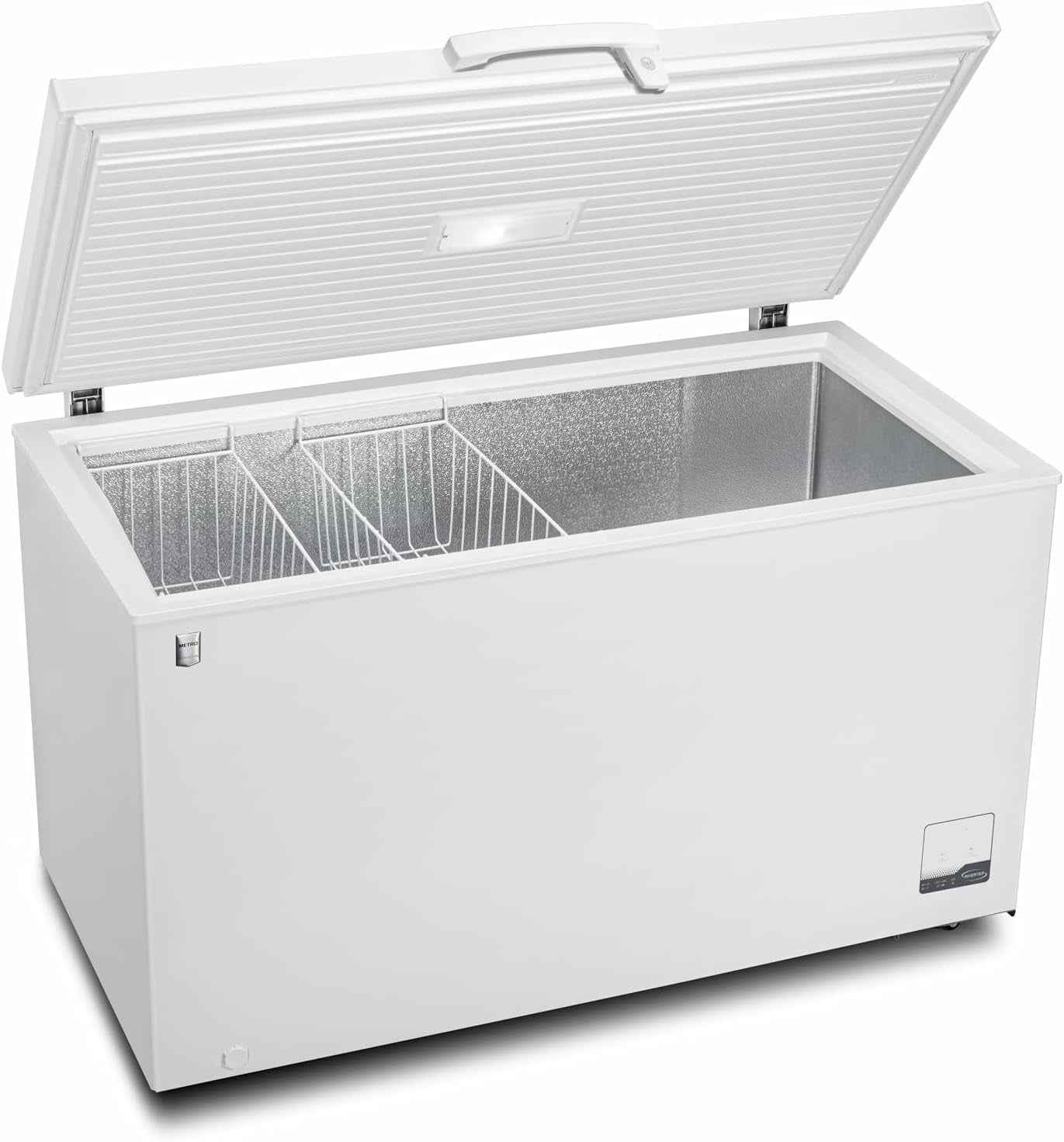 Congélateur Bahut GHF2500, Acier/Aluminium, 165 X 73.5 X 83.5 Cm, 500 L, 125 W, 2 Paniers, Éclairage LED, Avec Serrure, Blanc