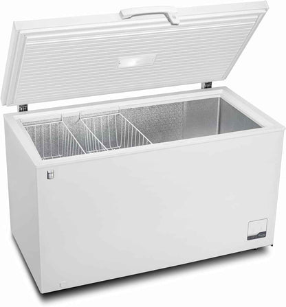 Congélateur Bahut GHF2500, Acier/Aluminium, 165 X 73.5 X 83.5 Cm, 500 L, 125 W, 2 Paniers, Éclairage LED, Avec Serrure, Blanc