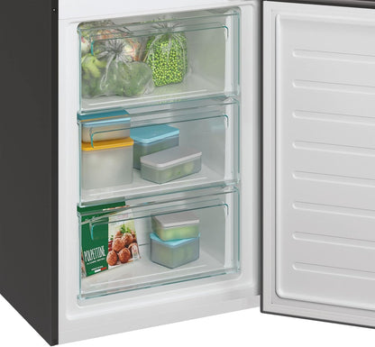 CCE3T618FB Réfrigérateur Combiné Fresco - Pose Libre, 344L, Total No Frost, Tiroir À Légumes, LED, Portes Réversibles, Hgauteur Réglable, 39 Db, Noir, Classe F