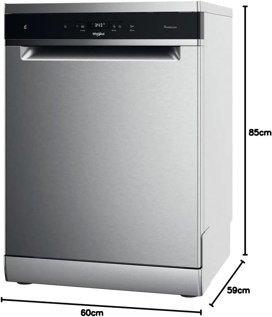 Whirlpool Lave Vaisselle 60 Cm WFC 3 C 42 PX, Autoportant, Acier Inoxydable, Gris, Noir