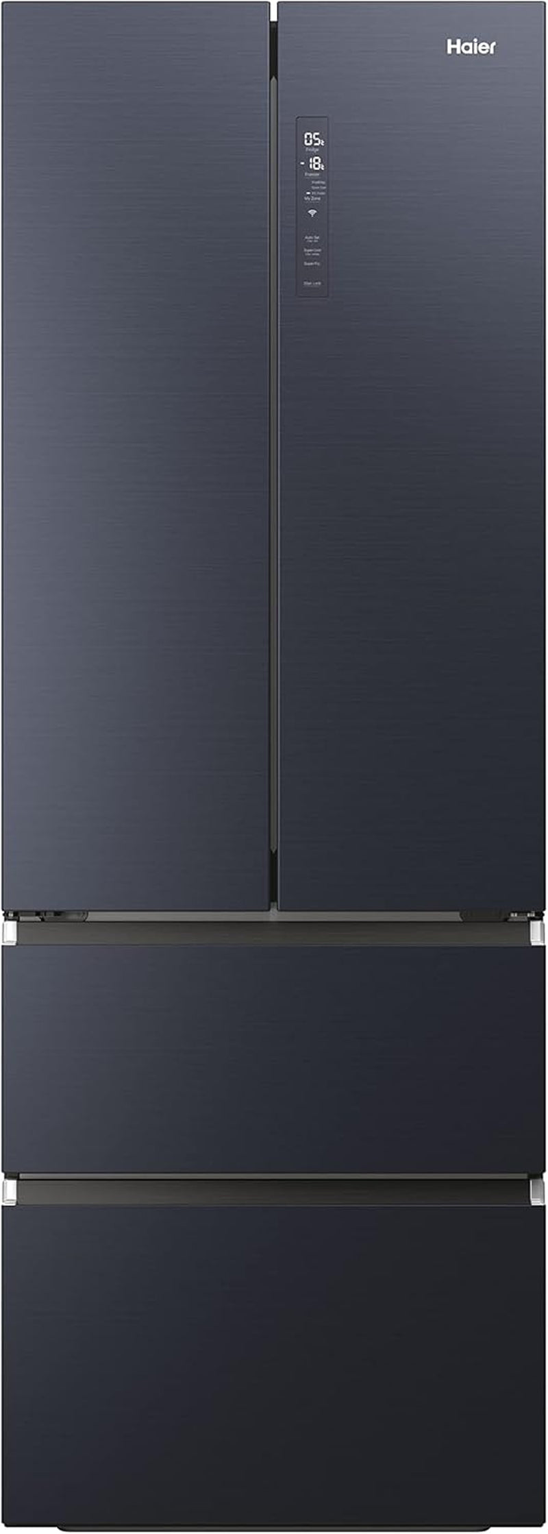HFW7720ENMB Réfrigérateur Combiné - Pose Libre, 477L, 4 Portes, My Zone Plus, Humidity Zone, Smart Home (Wi-Fi), Noir, Classe E
