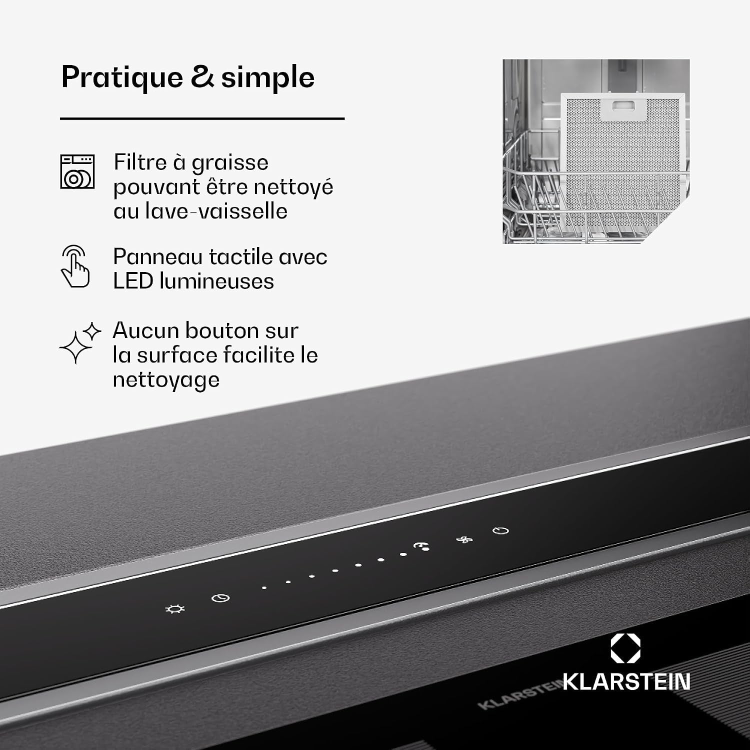 Hotte Aspiration Descendante  60 Cm, Hotte Aspirante Escamotable Évacuation/Air Recyclé Pour La Cuisine, Aspirante Silencieuse Sans Tuyau, Débit D'Air 713