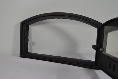 Porte De Four En Fonte Avec Thermomètre 500°C, Verre Résistant À La Chaleur, Ouverture Vers La Droite, Porte À Pizza, Four À Pain, Porte En Pierre, 48,5 X 6,5 X 27,5 Cm, Demi-Rond Peinture Noire