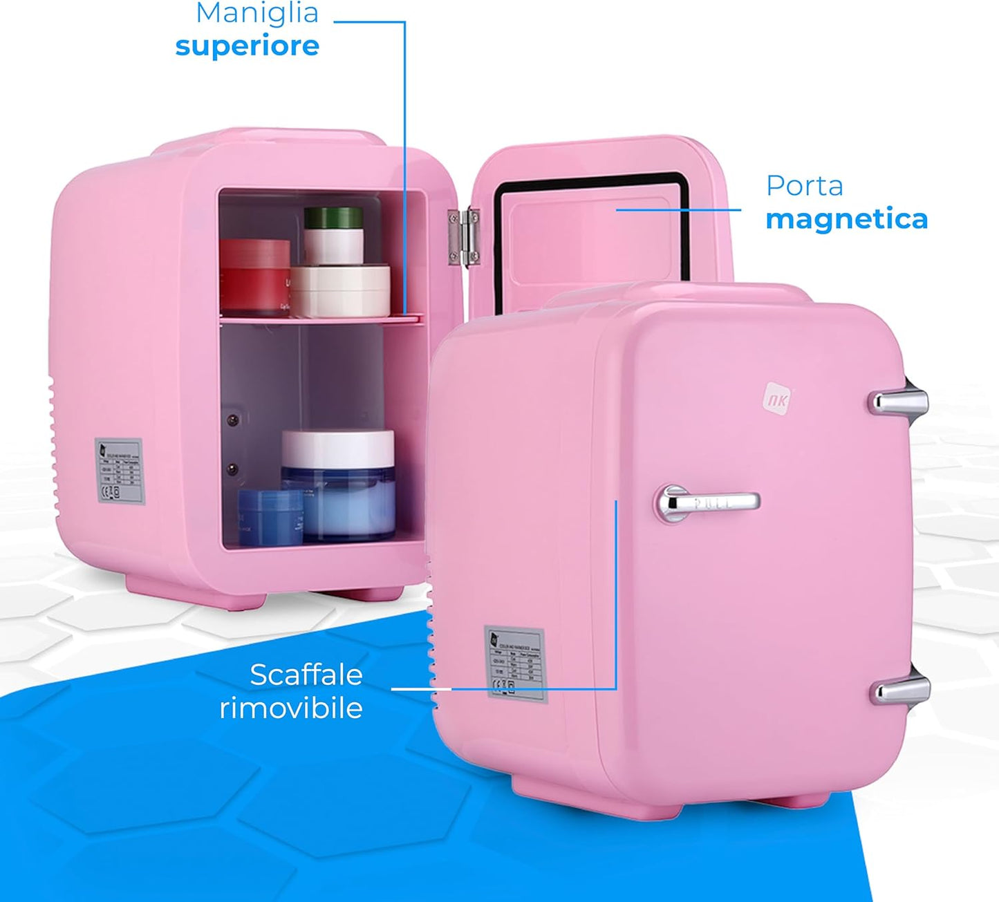 Mini Réfrigérateur Portable, 4 Litres De Capacité, Fonctionnement 12 V-220 V, Fonction Refroidissement Et Chauffage, Pour Cosmétiques Et Rafraîchissements, Rose