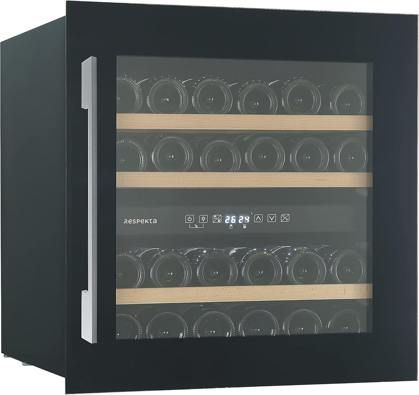 Respekta Cave À Vin Encastrable Pour 36 Bouteilles Standard / 85 L De Volume Utile / 2 Zones De Température, De 5 °C À 22 °C/Touch Control/Lampe Led/Max. 41 Db/Wkse 36-19