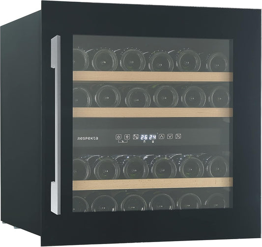Respekta Cave À Vin Encastrable Pour 36 Bouteilles Standard / 85 L De Volume Utile / 2 Zones De Température, De 5 °C À 22 °C/Touch Control/Lampe Led/Max. 41 Db/Wkse 36-19