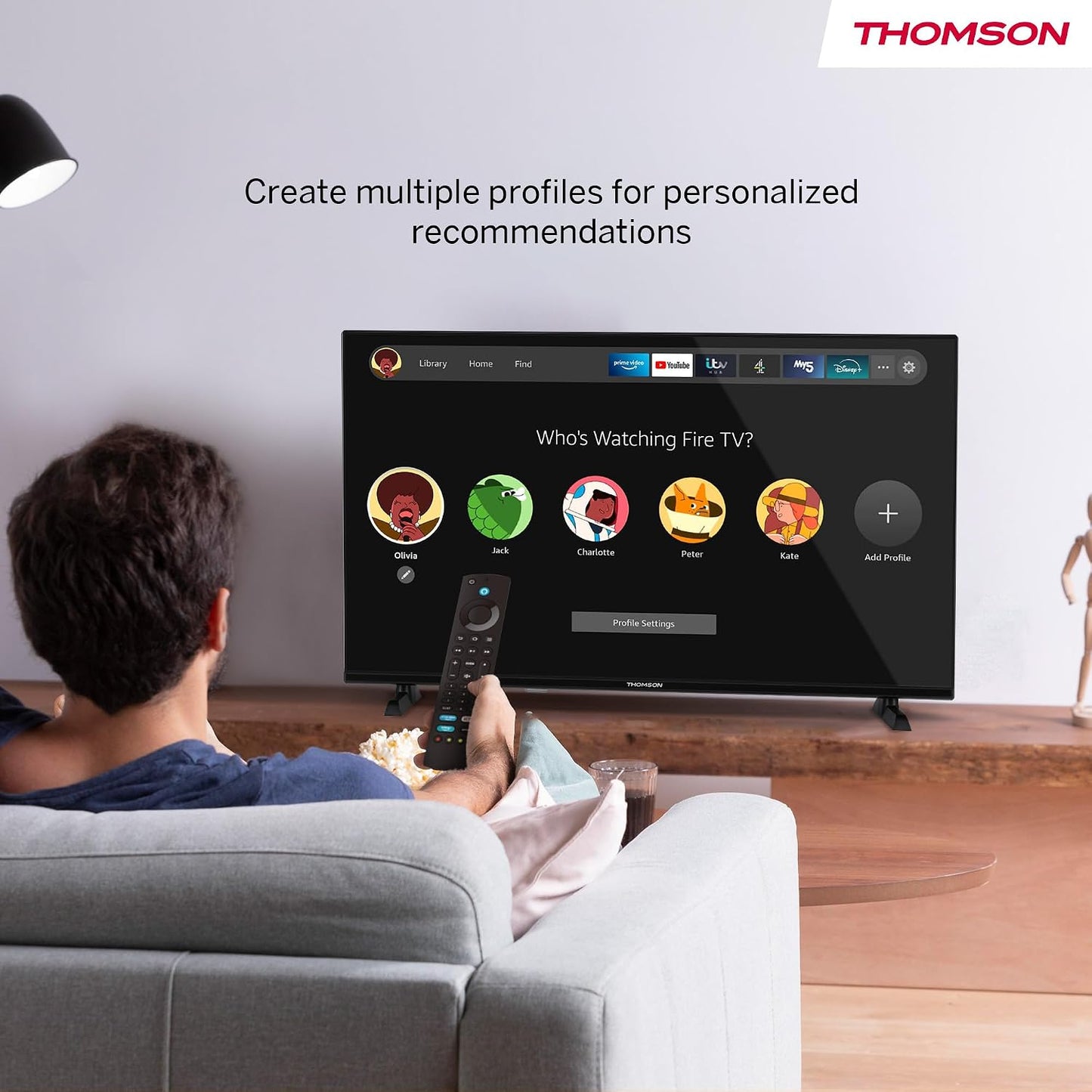 TV 40 Pouces (100 Cm) FHD Smart Fire TV, Commande Vocale Alexa, Triple Tuner (DVB-T/T2/C/S/S2), Dolby Audio, DTS Virtual:X, HDR10, Airplay, Wifi, Bluetooth, HDMI- 40FF2S34
