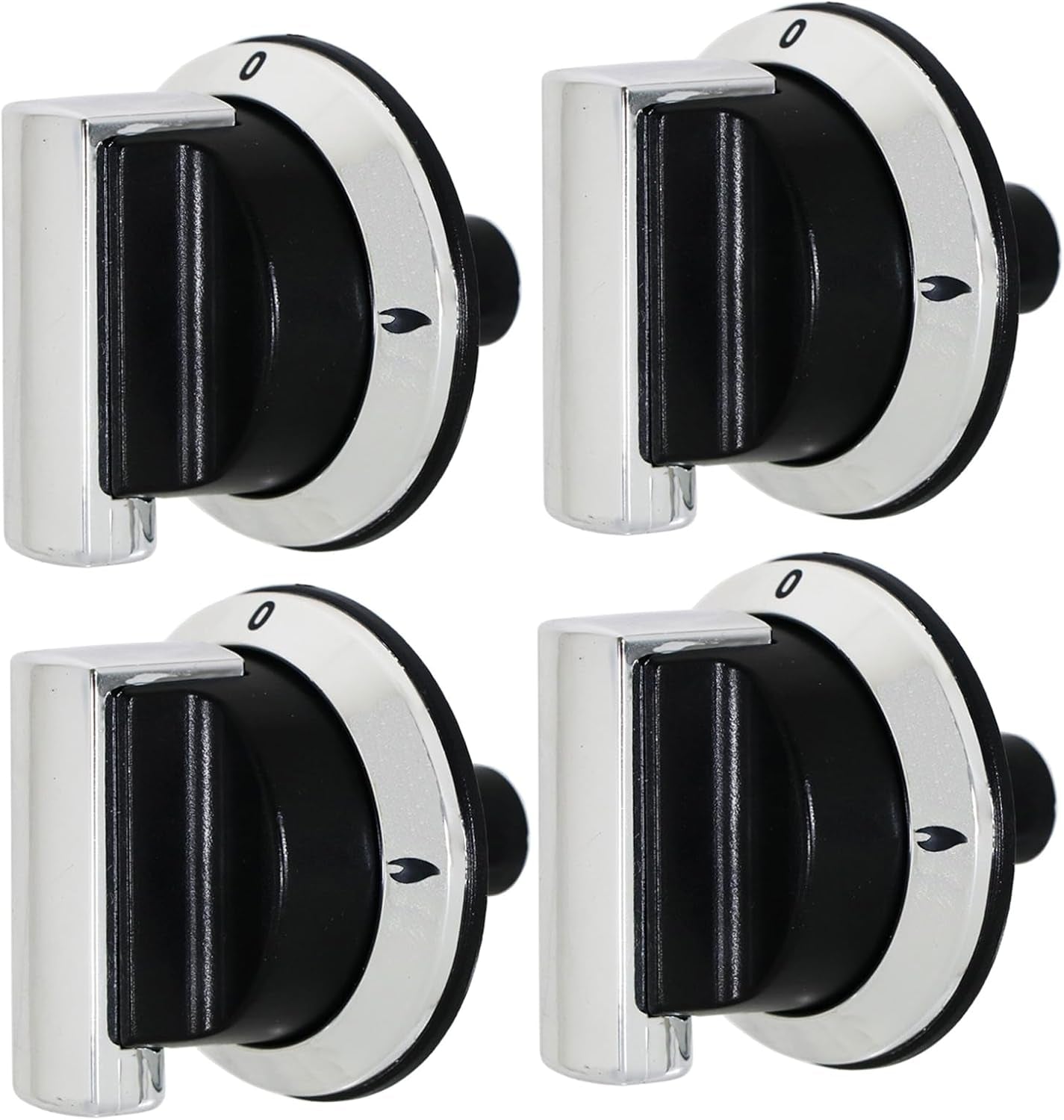 Lot De 4 Boutons De Commande Compatibles Avec Four/Cuisinière Rangemaster 90 100 110 DF Elite Professional - Noir/Chromé