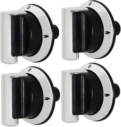 Lot De 4 Boutons De Commande Compatibles Avec Four/Cuisinière Rangemaster 90 100 110 DF Elite Professional - Noir/Chromé