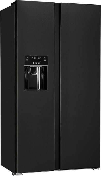 Exquisit SBS520-CF-040E Side by Side Kühlschrank, 91 Cm Breit, 513L, Nofrost, Ice-Maker, Festwasseranschluss, Inoxlook