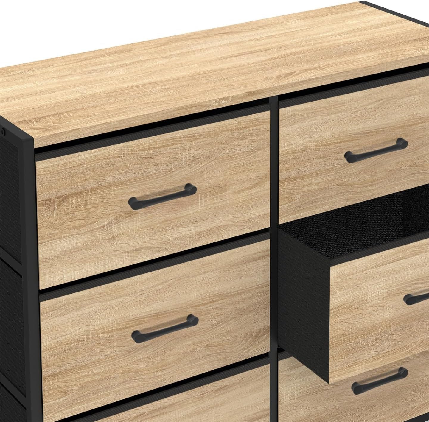 - Commode 6 Tiroirs En Tissu Utah 80 Cm Meuble De Rangement Design Industriel