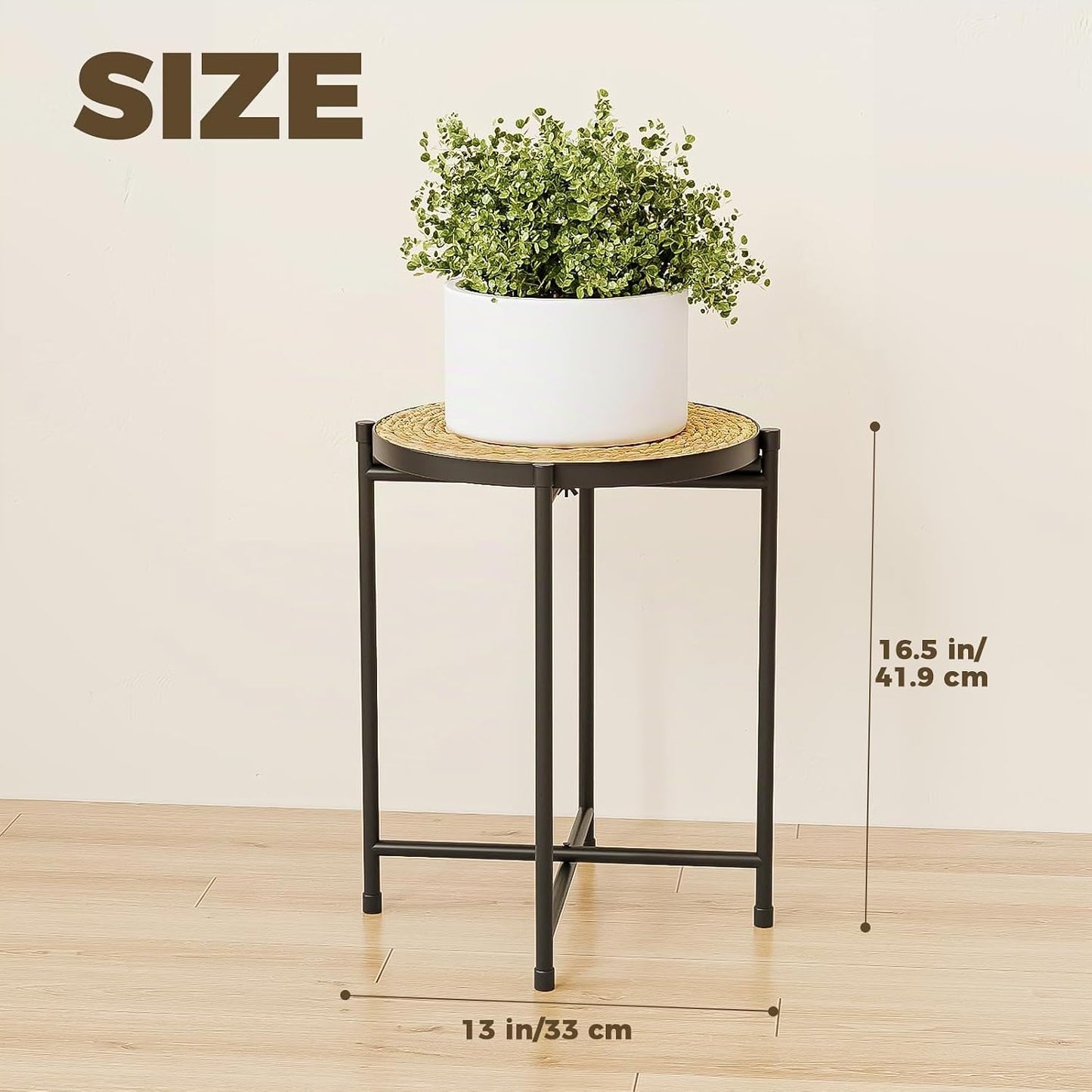 Support Rond Pour Plantes D'Extérieur - Tabouret Pour Plantes - Support De Fleurs - En Métal Noir - Banc De Fleurs - Pour Salon - Petite Table D'Appoint - Petite Table Basse - Décoration De