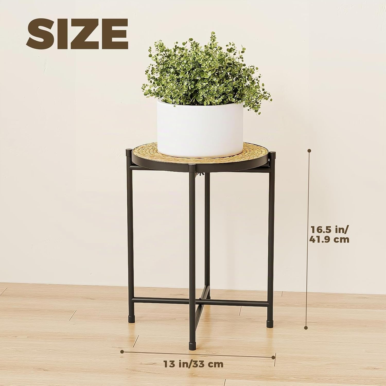 Support Rond Pour Plantes D'Extérieur - Tabouret Pour Plantes - Support De Fleurs - En Métal Noir - Banc De Fleurs - Pour Salon - Petite Table D'Appoint - Petite Table Basse - Décoration De