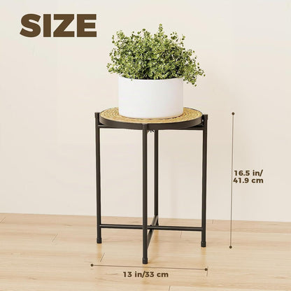 Support Rond Pour Plantes D'Extérieur - Tabouret Pour Plantes - Support De Fleurs - En Métal Noir - Banc De Fleurs - Pour Salon - Petite Table D'Appoint - Petite Table Basse - Décoration De