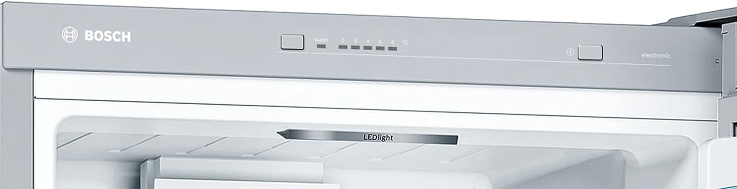 KGV36VLEAS, Série 4, Réfrigérateur Congélateur, Pose Libre, 186 X 60 Cm, 214 L / 94 L, Inox