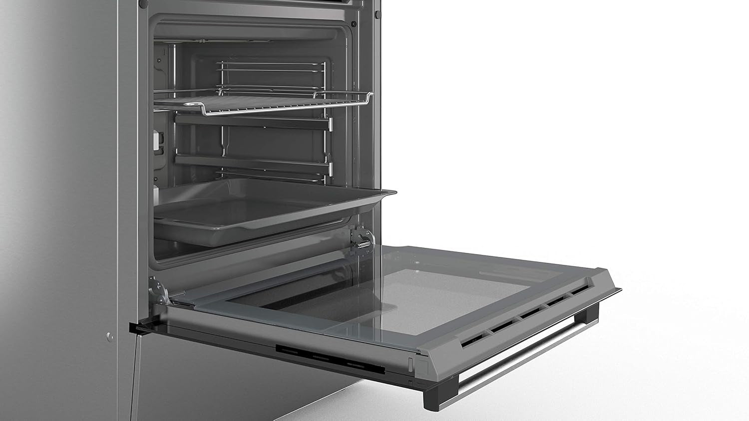 HKR39C250 Série 4 Cuisinière Électrique 60 Cm De Large, Ecoclean Direct, 3D Air Chaud Cuisson À 3 Niveaux, Contrôle De L'Écran LED, Zone De Cuisson Extensible Pour Grande Batterie De Cuisine