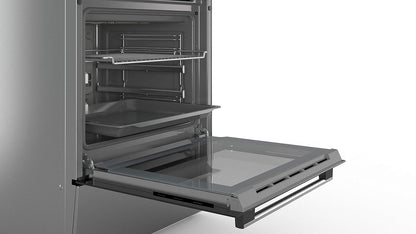 HKR39C250 Série 4 Cuisinière Électrique 60 Cm De Large, Ecoclean Direct, 3D Air Chaud Cuisson À 3 Niveaux, Contrôle De L'Écran LED, Zone De Cuisson Extensible Pour Grande Batterie De Cuisine
