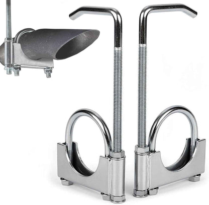Collier D'Échappement En 2 Pièces, Acier Inoxydable Colliers En U Robustes Universel Avec Support Type Selle Ø 70 Mm / 2,75 Po Pour Tuyaux D'Échappement De Voitures Et Camions