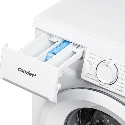 ' Lave-Linge 8KG Classe a Moteur BLDC 1400RPM Blanc CFE12EW80/W-FR | 15 Programmes, Prélavage, Lavage À La Lapeur, Lavage Rapide, Design Slim 48 Cm, Frontal Machine À Laver