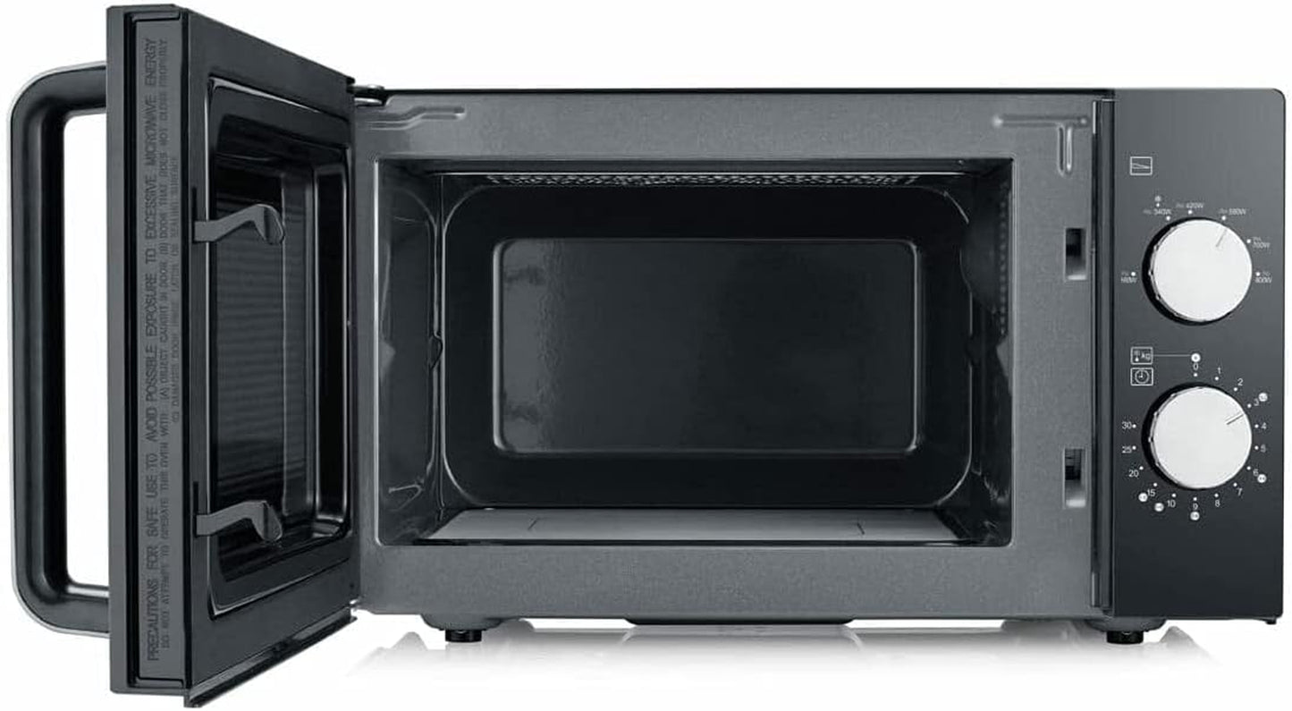 Four Micro-Ondes, 20 L, Jusqu’À 800 W, 6 Niveaux De Puissance, Fond Plat Céramique, Noir, MW7761