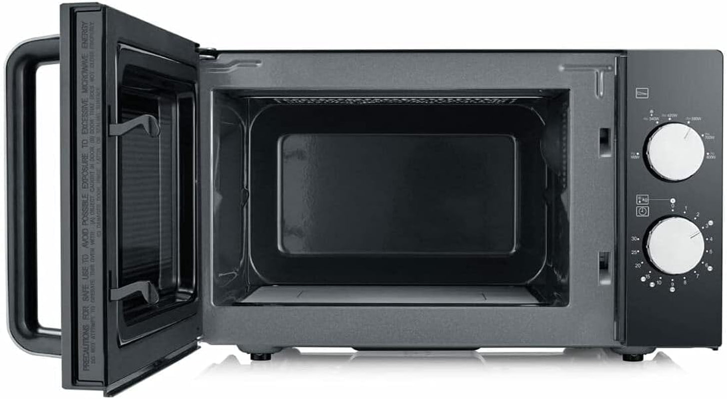 Four Micro-Ondes, 20 L, Jusqu’À 800 W, 6 Niveaux De Puissance, Fond Plat Céramique, Noir, MW7761