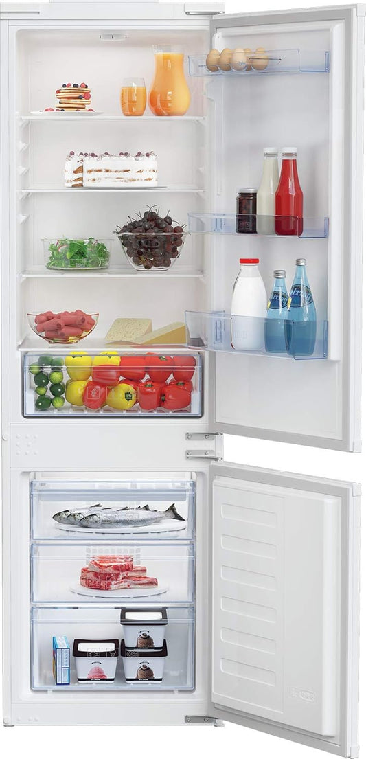 Beko BCSA285K4SN Réfrigérateur Combiné - Encastrable, Volume Total 271L : 193L (Réfrigération) + 78L (Congélation), Minfrost, Compresseur Prosmart Inverter, Zone 0°C, 35 Db, Classe E