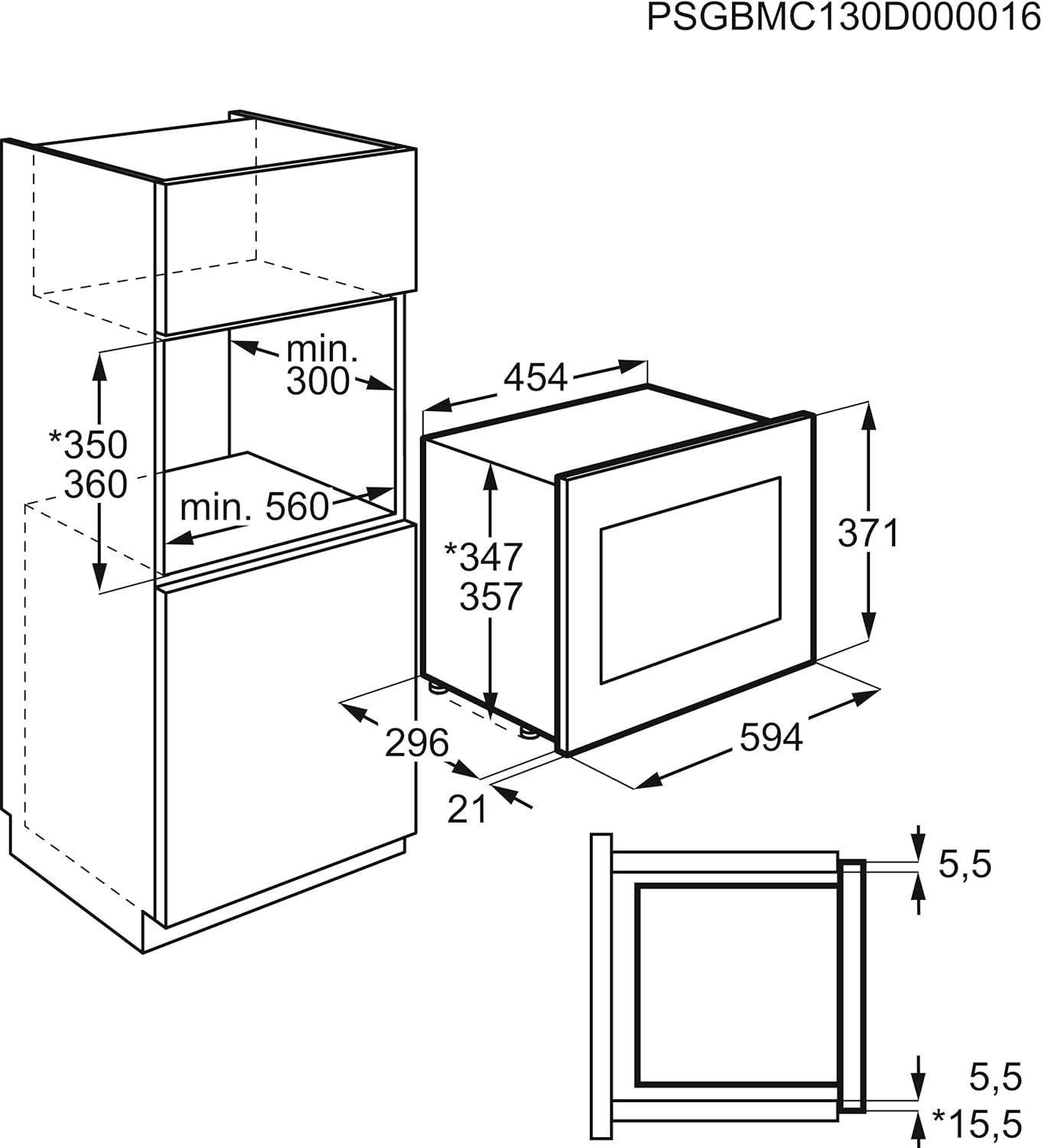 MBB1756DEM Intégré (Placement) Micro-Onde Combiné 17 L 800 W Acier Inoxydable