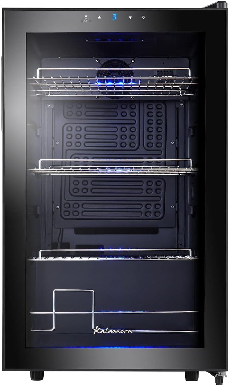 KRC-68GE Réfrigérateur À Boissons, Petit Réfrigérateur À Bouteilles Avec Panneau De Commande Tactile, Zone De Refroidissement 3-18 °C, Réfrigérateur À Bière, 68 Litres, 38 Db, Éclairage