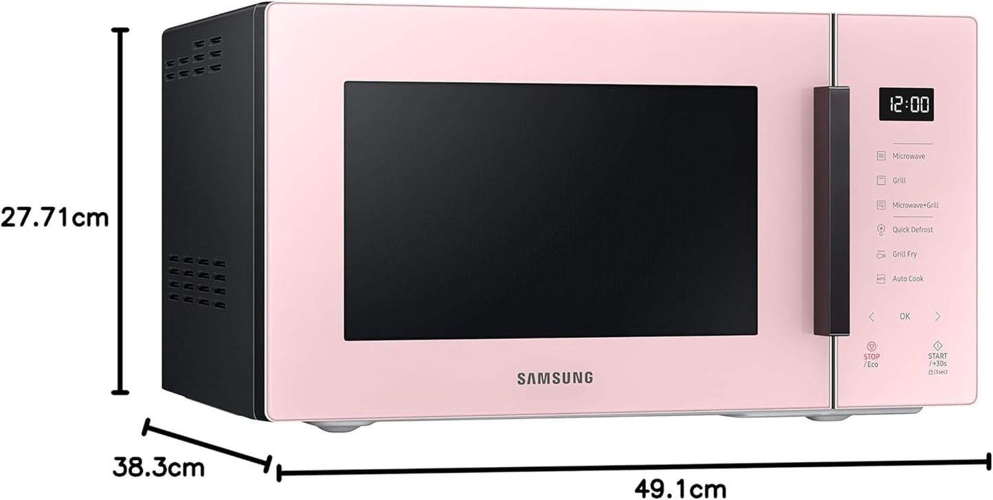 MG23T5018CP Four À Micro-Ondes, 23 L, 1100 W, Air Fry, Avec Plateau Doreur, Verre Design, Poudre