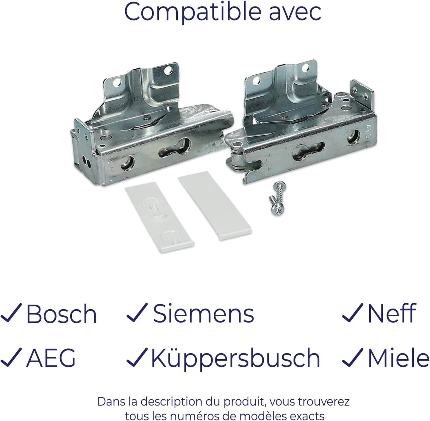 2X Charnières De Porte Réfrigérateur Compatibles Avec Bosch Balay Gaggenau Miele Neff Siemens De Dietrich 00481147 481147