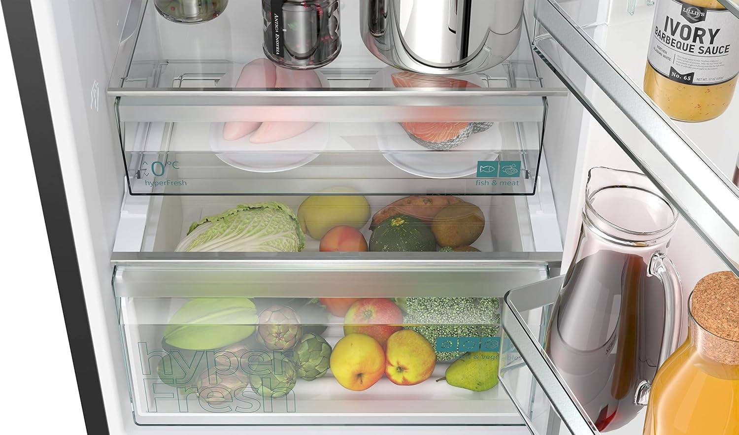 KG39NXXCF Iq300 - Réfrigérateur Avec Congélateur - 203 X 60 Cm - 280 L De Réfrigérateur + 119 L De Congélateur - Hyperfresh - Fraîcheur plus Longue - Nofrost - Supercooling - Refroidissement