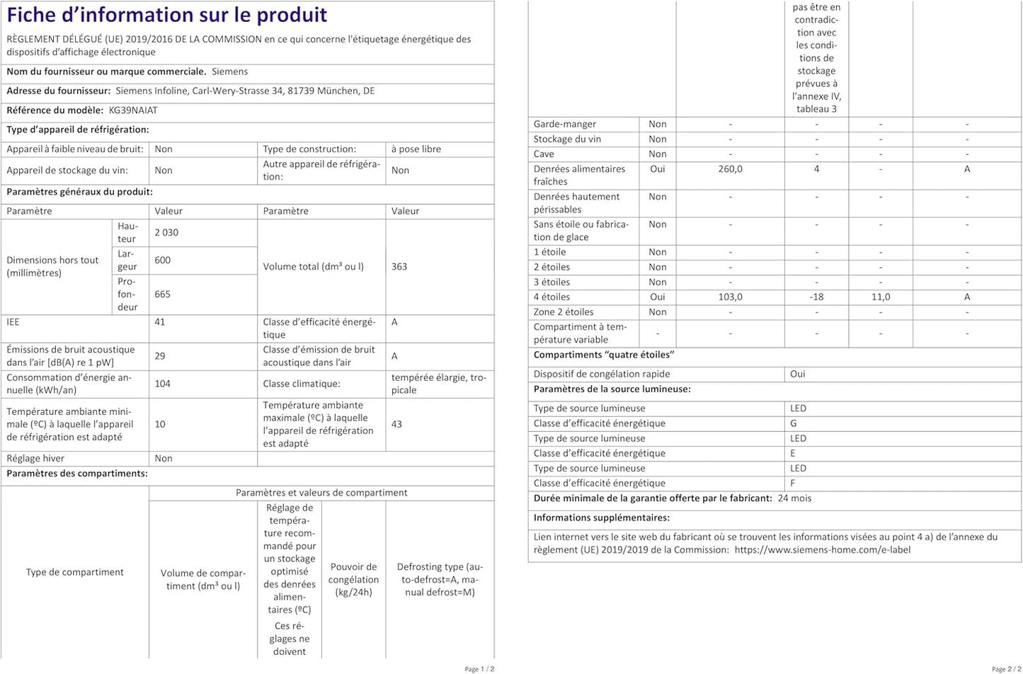 SIEM Kühgefko KG39NAIAT IQ500 a SR