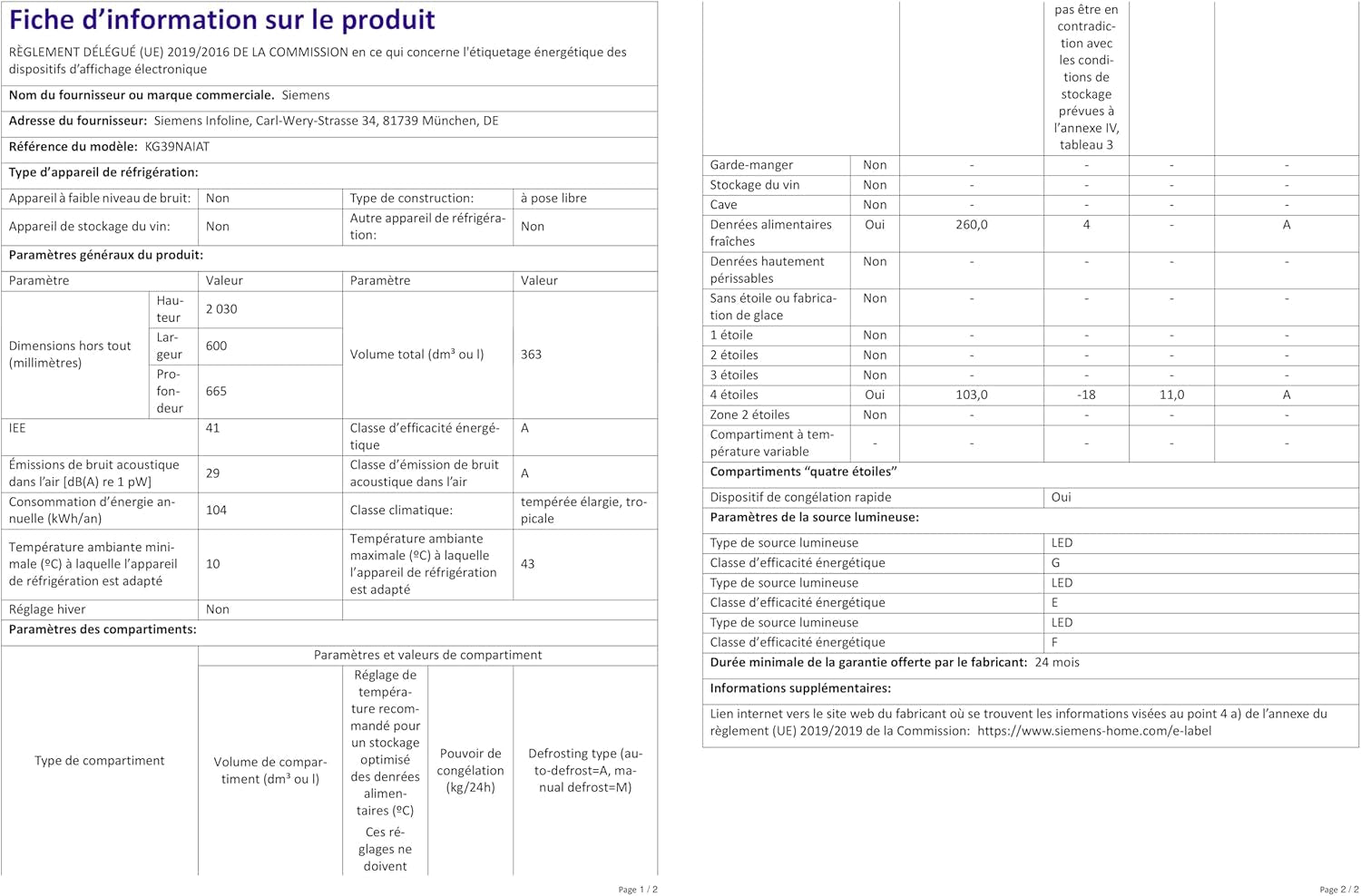 SIEM Kühgefko KG39NAIAT IQ500 a SR