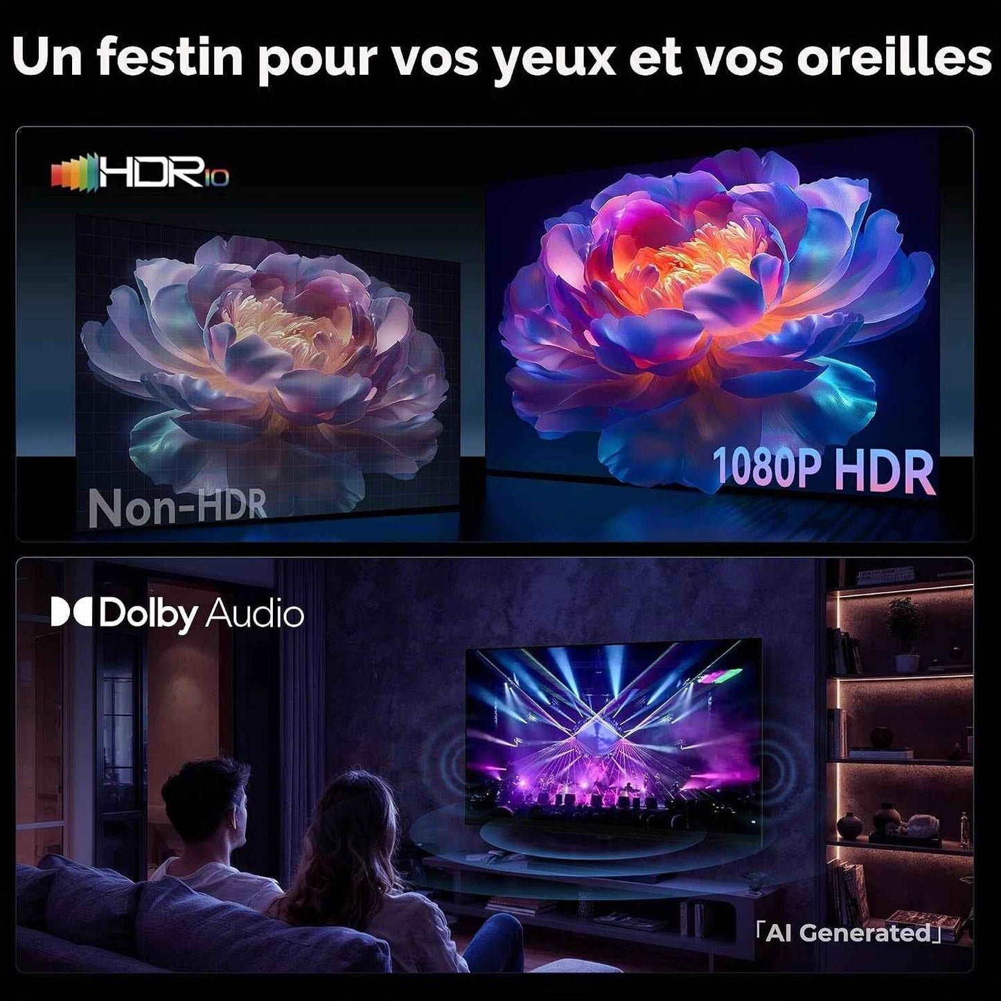 40 Pouces (102 Cm) Smart TV 1080P Full HD Tizen OS, Gaming Hub HDR 10 | Dolby Audio, HDMI, Miracast, Commande Vocale, 350+ Chaînes TV Gratuites,Téléviseur À Écran Plat