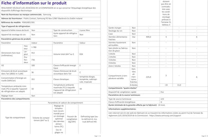 RS6GA8521B1/EG Frigo Américain Autoportante 634 L E Noir