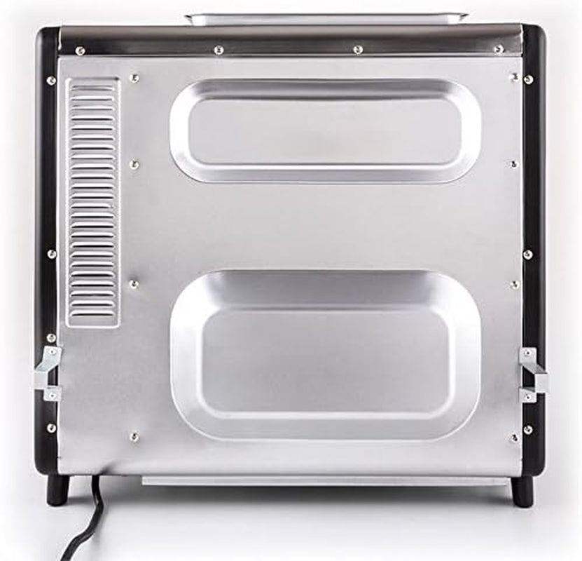 Oneconcept All-You-Can-Eat - Four Grill, Four Électrique, Four Double, 42L Au Total, 2400W, Température Réglable, 60-240°, Timers, 2X Plaques, Fenêtre Large, Broche, Poids 7Kg, Argent