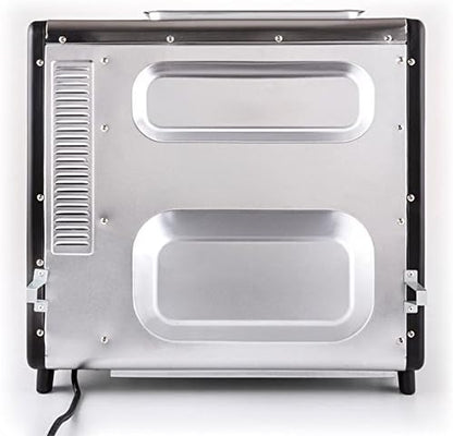 Oneconcept All-You-Can-Eat - Four Grill, Four Électrique, Four Double, 42L Au Total, 2400W, Température Réglable, 60-240°, Timers, 2X Plaques, Fenêtre Large, Broche, Poids 7Kg, Argent