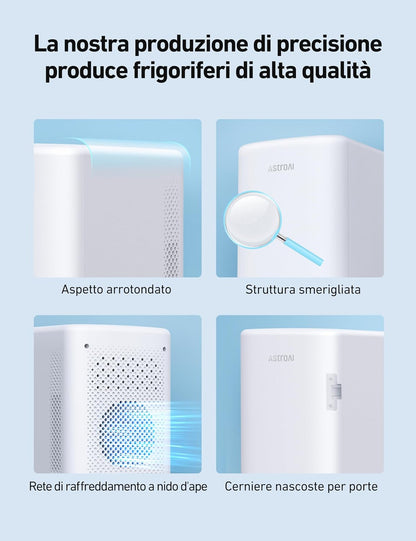 Mini Frigo De Chambre 2.0 6L, Mini Frigo 8 Canettes 330Ml, Mini Réfrigérateur Voiture Portable 12V/220V, Petit Frigo Cosmetique, Skincare, Fonction Chaud/Froid, Cadeau Femme Homme (Blanc)