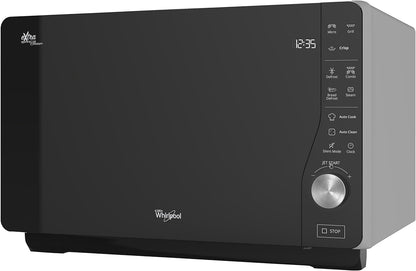 Whirlpool MWF 427 SL Four À Micro-Ondes Extra Space + Grill, 25 Litres, Argent, Avec Steamer, Grille Haute Et Plate Crisp + Poignée, 800 + 1000 W