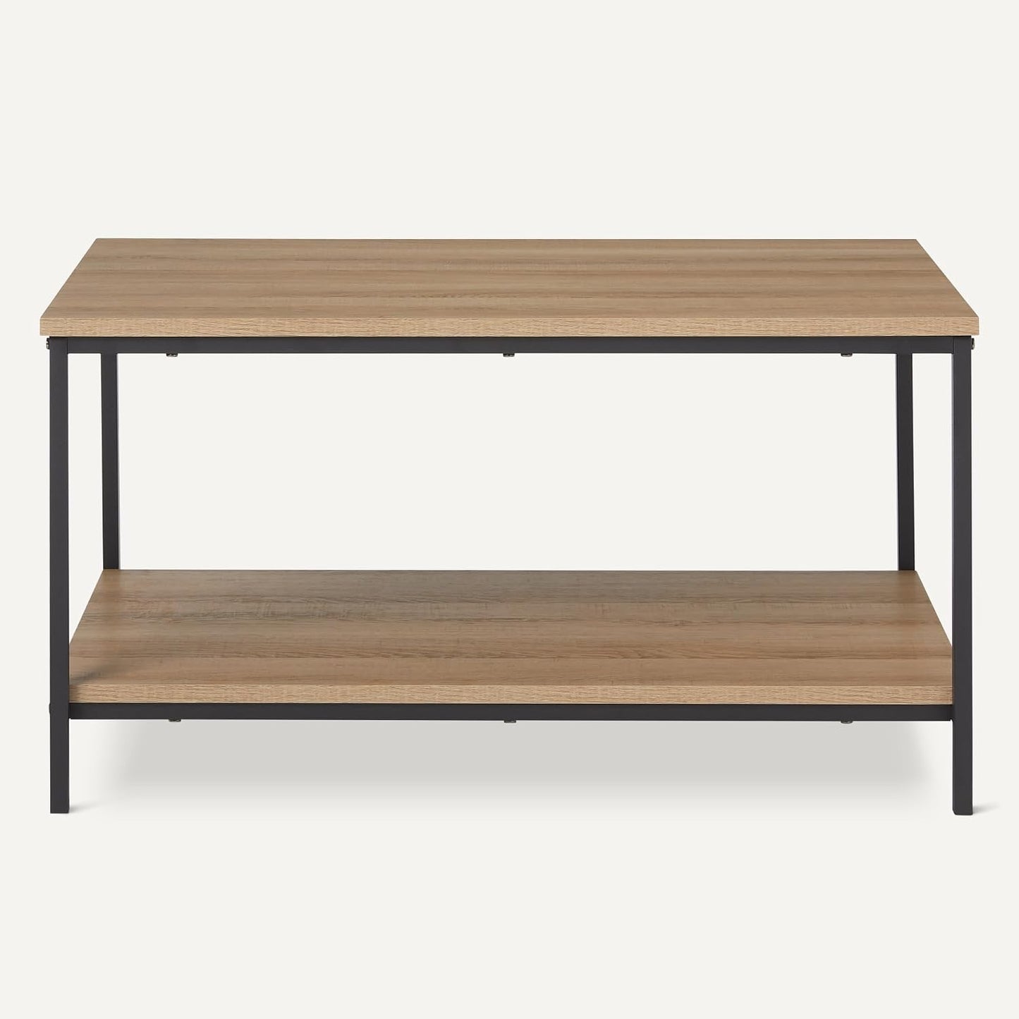 Table Basse, Rectangulaire, Avec Étagère Inférieure, Table D’Appoint De Salon, Style Moderne, Chêne, 50,5Cm X 80Cm X 42Cm