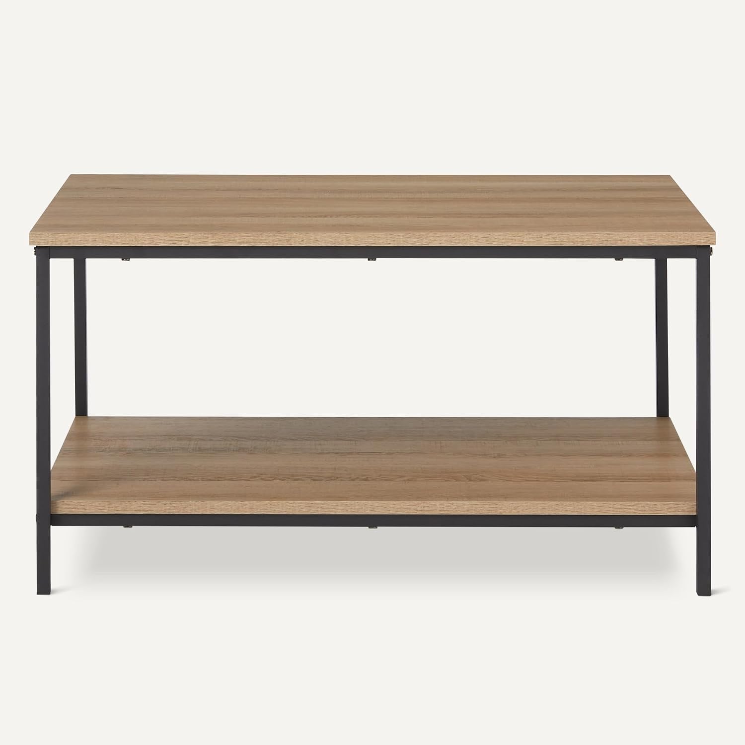 Table Basse, Rectangulaire, Avec Étagère Inférieure, Table D’Appoint De Salon, Style Moderne, Chêne, 50,5Cm X 80Cm X 42Cm