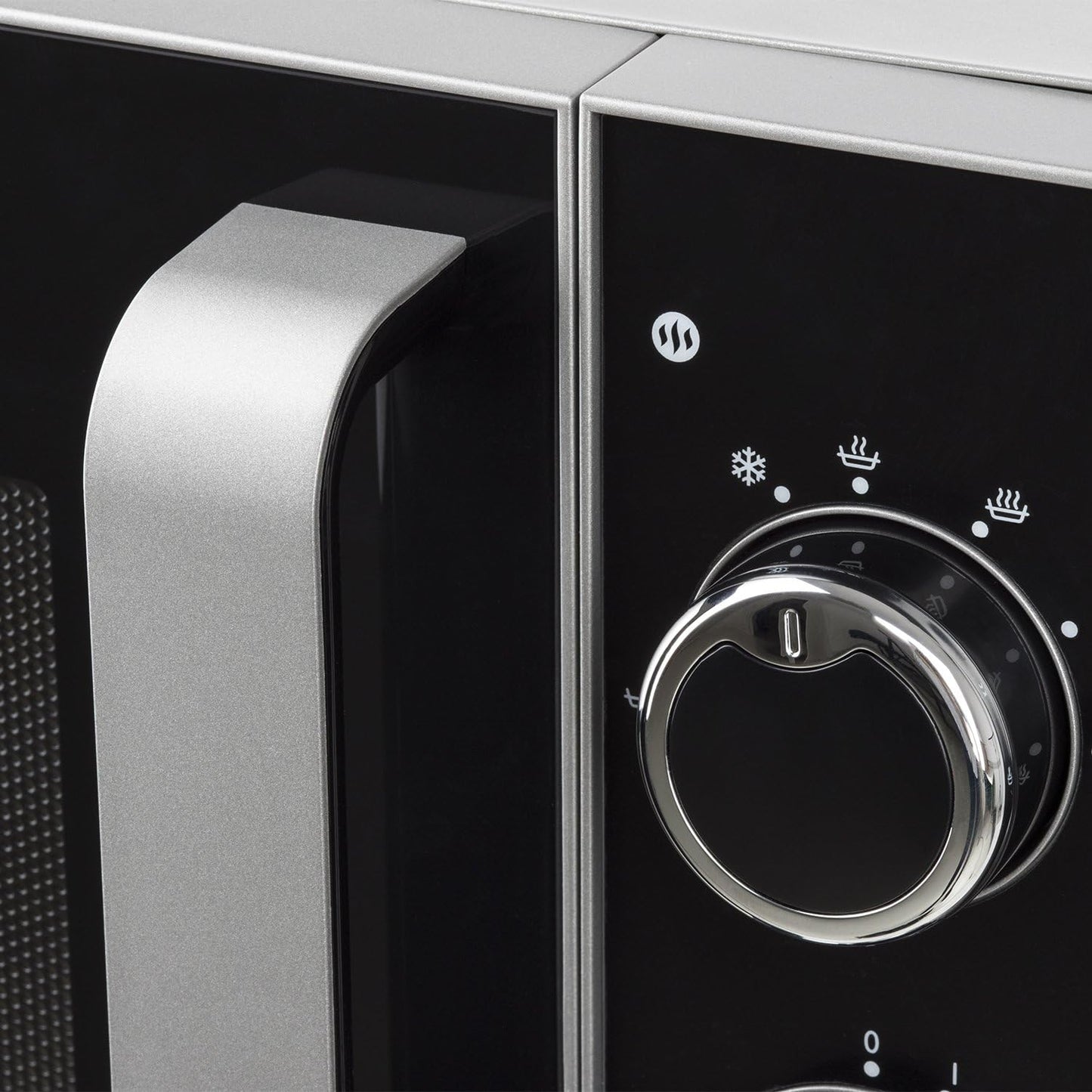 Micro-Ondes Compact Design 20L VIO4, Puissant 700W, Plateau Tournant 24,5Cm, Multifonction 5 Niveaux De Chauffe Et Fonction Décongélation, Minuterie Jusqu'À 30 Min, Rapide, Plan De Travail