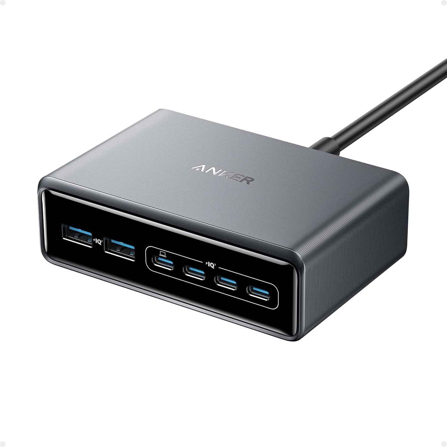 Prime Chargeur USB C Gan 200W, Station De Recharge 6 Ports | Chargeur De Bureau Rapide USB C PD, Pour Iphone 17/17 Plus/17 Pro Max/16/15/14/13, Samsung, Macbook, Dell Et Autres