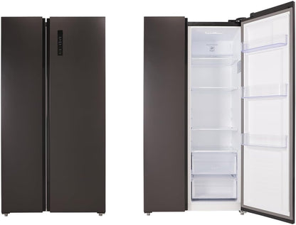 Respekta Réfrigérateur-Congélateur Côte À Côte En Acier Noir AC178BS-18 / H:178 Cm L:91 Cm/Compartiment Réfrigérateur De 331 L/Congélateur De 174 L/Technologie No Frost Intégrée.