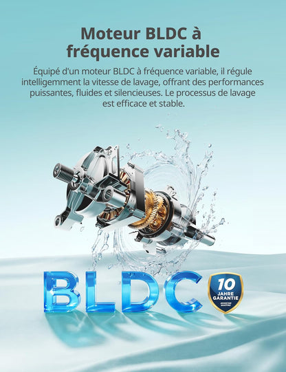 ' Machine a Laver 10KG Classe A-30% 1400RPM Smart Wash CF10EWP07W | App Commande Intelligente, Healthguard, Steam Wash, Laine, Poils D'Animaux, Turbo, Rapide 15'/45', Lavage De Nuit, Parfum+