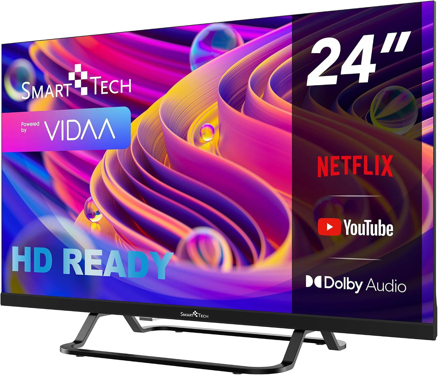TV LED HD 24' (60 Cm) 24HV02V Smart TV VIDAA - Molotov, Netflix, Prime Video, Disney+, Youtube, Plex - 3Xhdmi - 2Xusb - Mode Hotel (24")