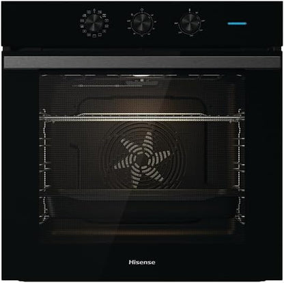 Hisense BI64111AB Four Multifonction Thermoventilé, Cavité XXL 77 Litres, 12 Fonctions De Cuisson, Nettoyage D'Eau Propre, Classe A, Préchauffage Rapide, Fonction Pizza 300 °C, Air Fry