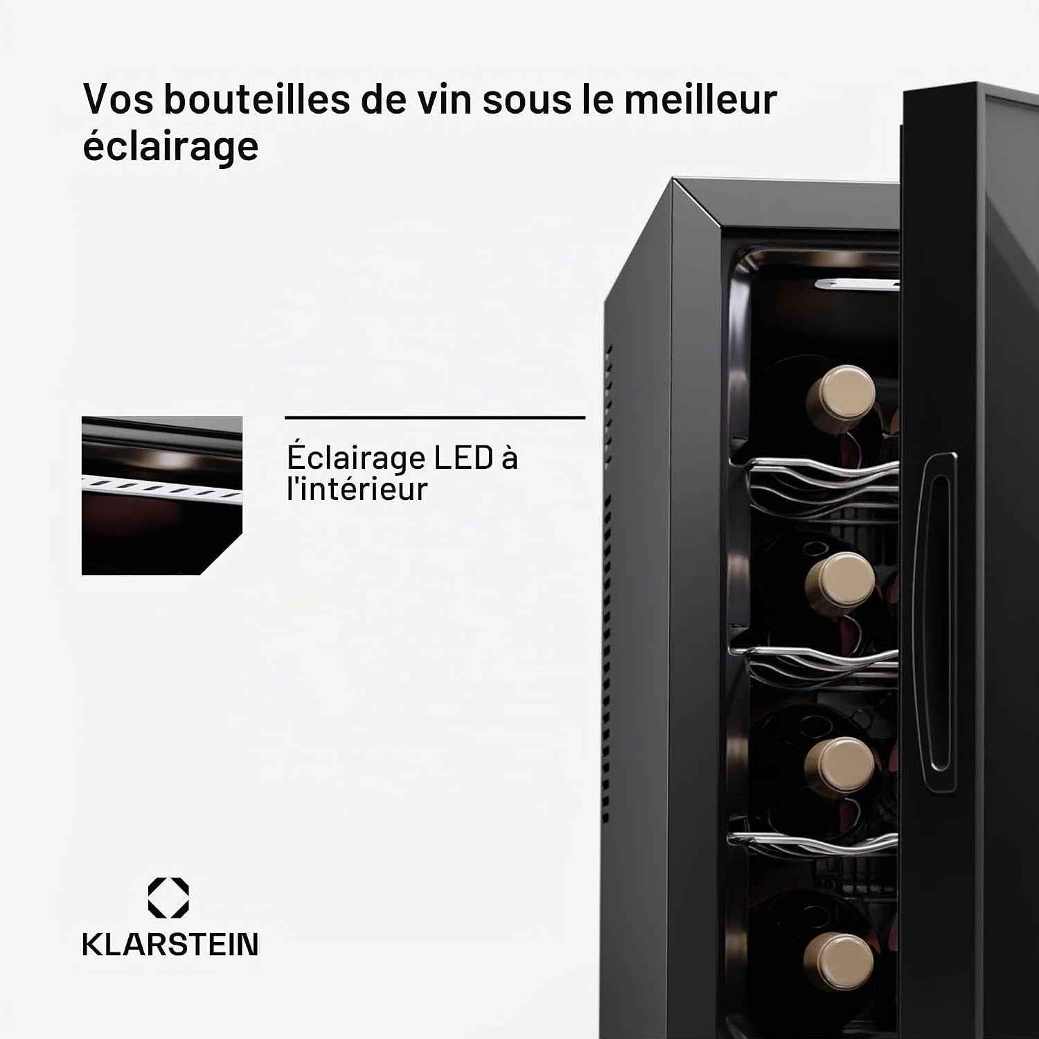 Cave À Vin Autonome 1 Zone, Petit Réfrigérateur À Boissons, Petite Cave À Vin, Petite À Avec Porte Vitrée, Réfrigérateur À Boissons Intérieur/Extérieur, À 12 Bouteilles
